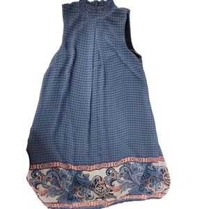 Spechless Women's‎ Sleeveless Dress Small Blue Paisley Print Casual Summer